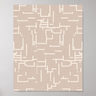 Minimalist Abstract Lines Neutral Beige Poster