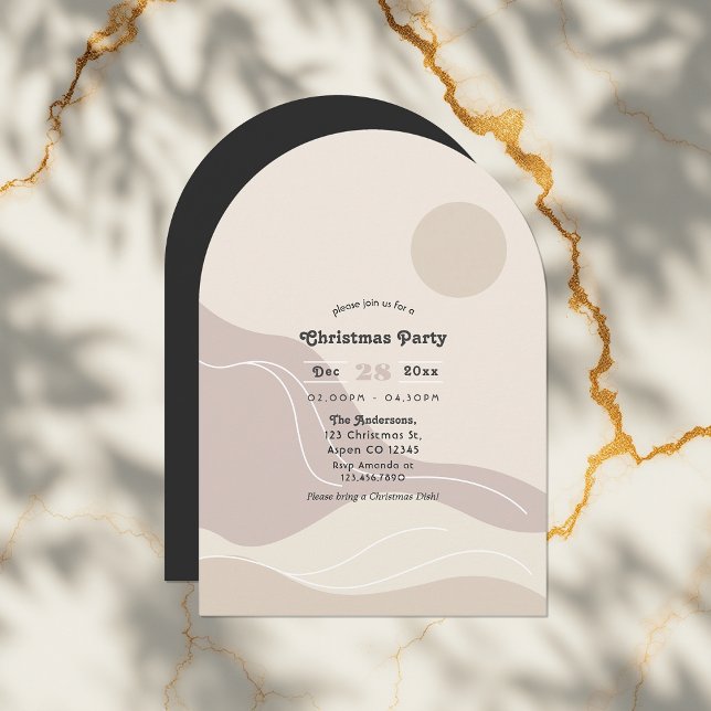 Minimalist Abstract Modern Arch Christmas Party Invitation (Minimalist Abstract Modern Arch Christmas Party Invitation)