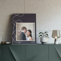Minimalist Abstract Navy Blue Personalized Photo