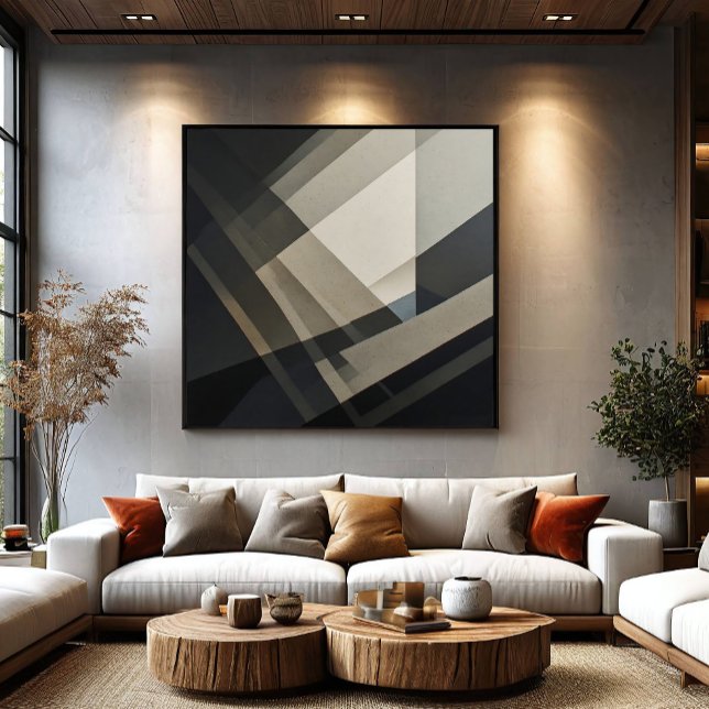 Minimalist Abstract Neutral Diagonal Stripe Canvas Print (Creator Uploaded)