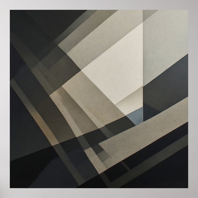 Minimalist Abstract Neutral Diagonal Stripe Poster (Front)