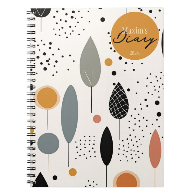 Minimalist Abstract Neutral Pattern Throw Pillow Notebook (Front)