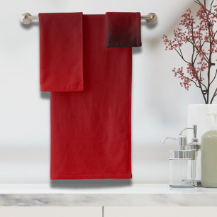 minimalist abstract Ombre black red burgundy  Bath Towel Set