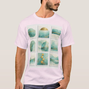 minimalist abstract pattina blue copper SHIRT