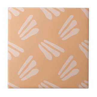 Minimalist Abstract Petal Pattern in Soft Peach To Tile