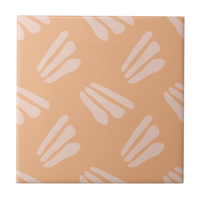 Minimalist Abstract Petal Pattern in Soft Peach To Tile (Front)