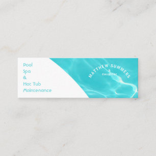Minimalist Abstract Pool Water Ripples Mini Bu Business Card