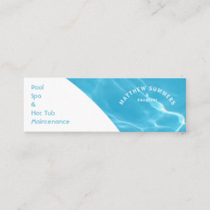 Minimalist Abstract Pool Water Ripples Mini Business Card