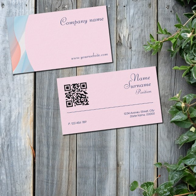 Minimalist abstract QR code pastel Business Card (Creator Uploaded)