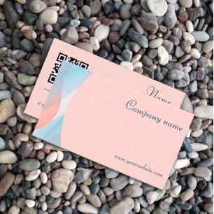 Minimalist abstract QR code pastel Business Card