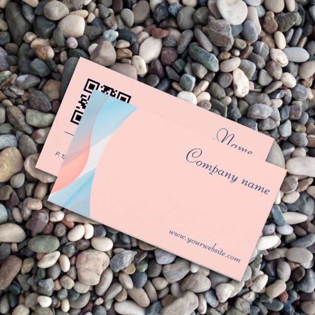 Minimalist abstract QR code pastel Business Card (Creator Uploaded)