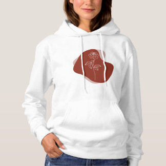 Minimalist Abstract Rose Line Art  Hoodie