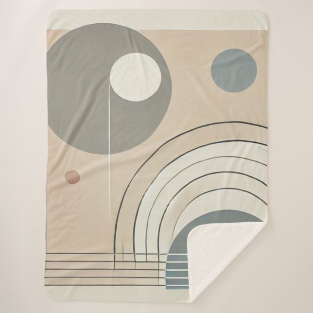 Minimalist Abstract Sherpa Blanket (Front)
