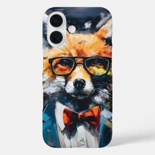 Minimalist Abstract Suited Fox iPhone 16 Case