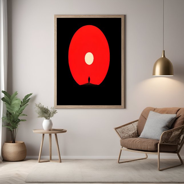 Minimalist Abstract Sunset Silhouette Art Poster (Creator Uploaded)