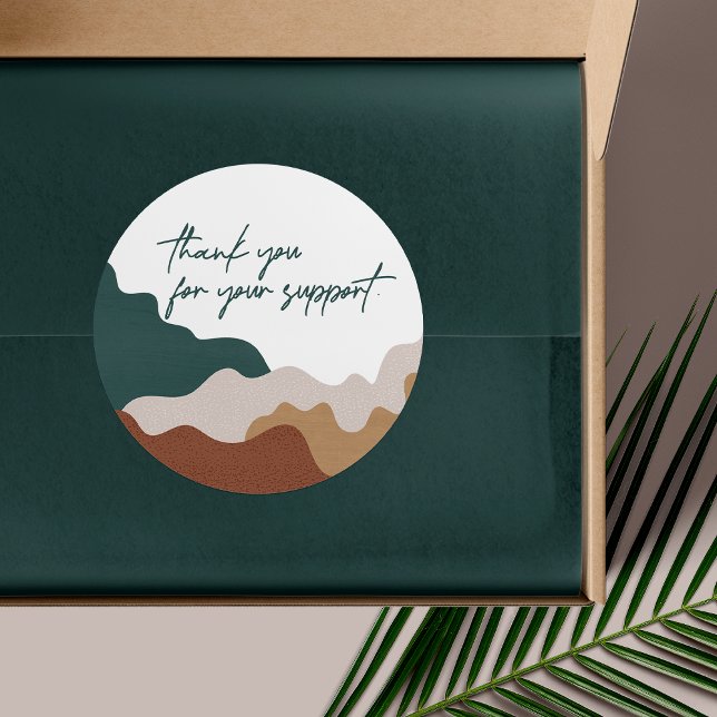 Minimalist Abstract Thank You Classic Round Sticke Classic Round Sticker (Creator Uploaded)