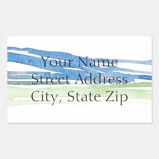 Minimalist Abstract Watercolor Hills 4 labels  (Front)