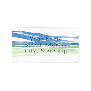 Minimalist Abstract Watercolor Hills 4 labels 