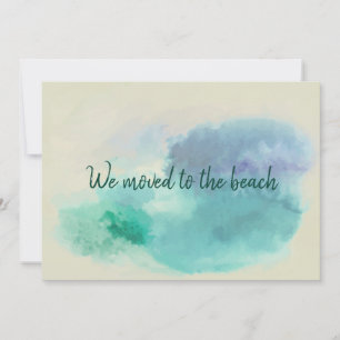 Minimalist Abstract Watercolor Moved to the Beach  Card