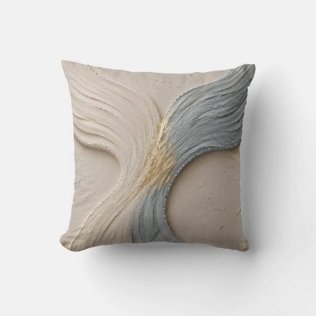 Minimalist Abstract Wave Clock  Cushion (Front)