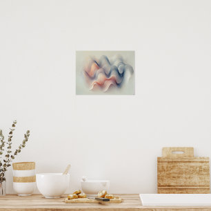Minimalist Abstract Waves Art – Soft Gradient Poster