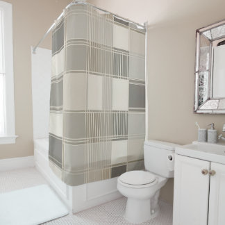 "Minimalist Abstract with Geometric Pattern Shower Curtain