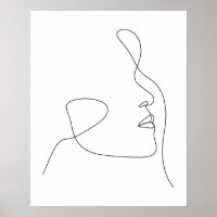 Minimalist Abstract Woman's Face Line Art