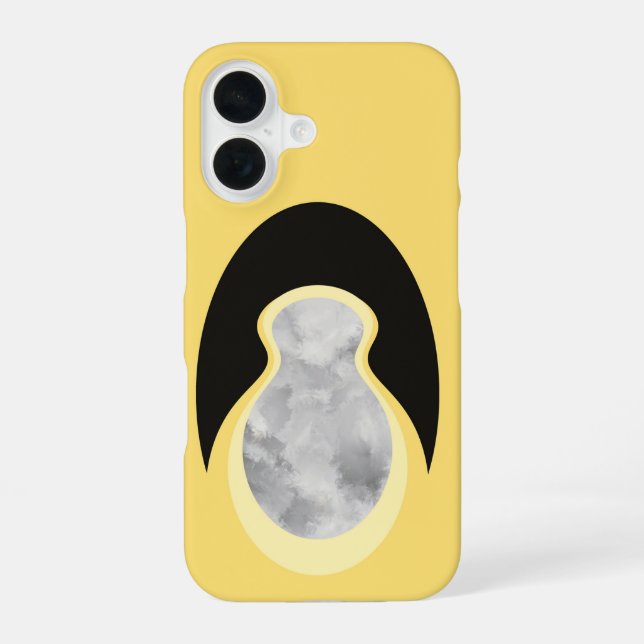 Minimalist Abstract Yellow Cloud-Seed iPhone 16 Case (Back)