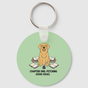 Minimalist Academic Emerald Green Dog Chapter One Key Ring