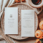 Minimalist Acorns & Pinecone Fall Wedding Programme<br><div class="desc">Minimalist Acorns & Pinecone Fall Wedding Program</div>