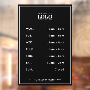 Minimalist Add Business Logo Opening Hours Frame
