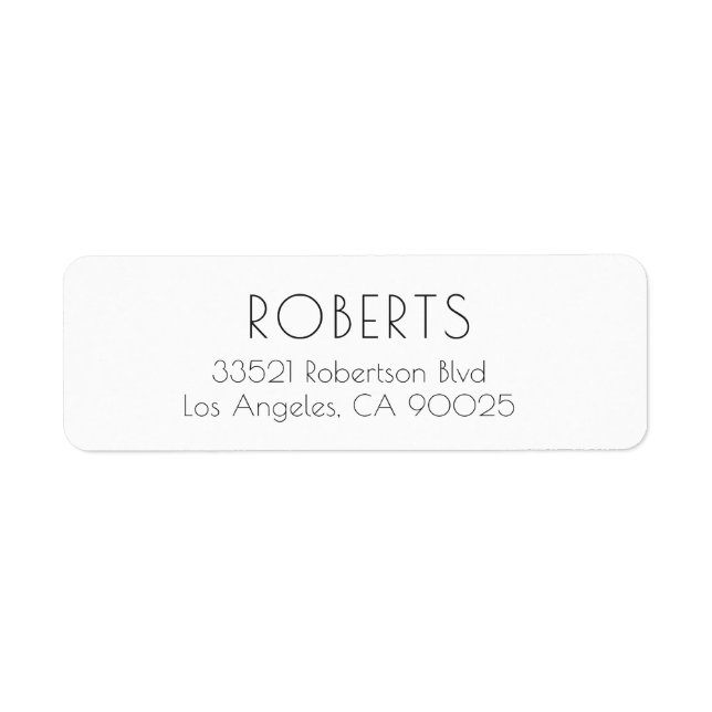 Minimalist Address Label (Front)