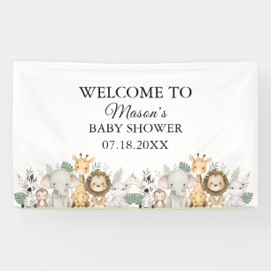 Minimalist Adventure Woodland Animals Baby Shower Banner