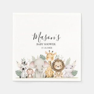 Minimalist Adventure Woodland Animals Baby Shower Napkin