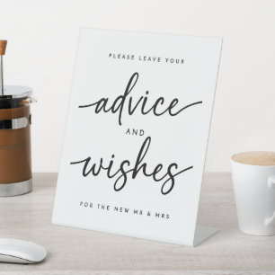 Minimalist Advice and Wishes Pedestal Sign