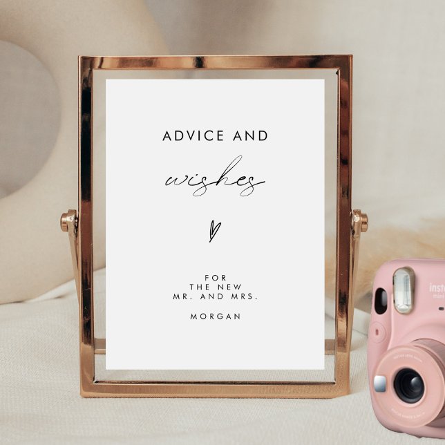 Minimalist Advice and Wishes Wedding Table Sign (Creator Uploaded)