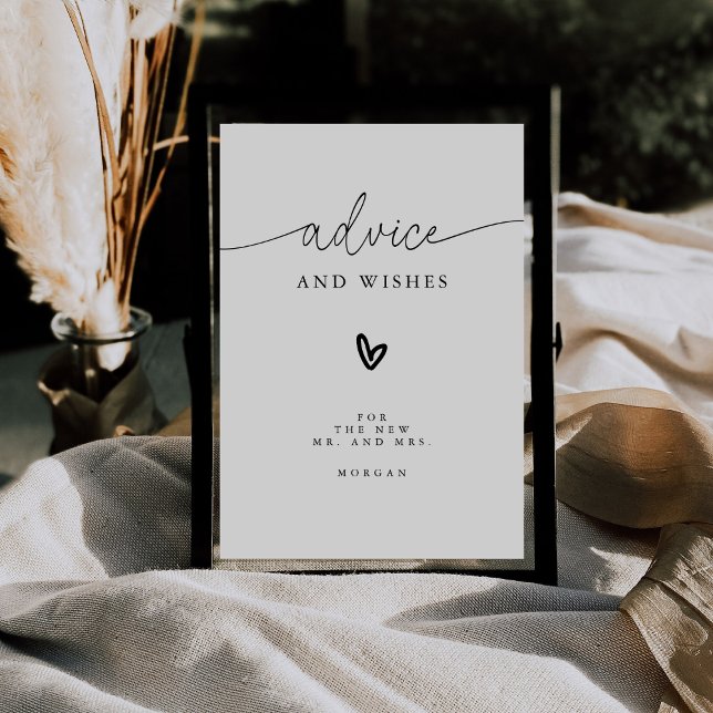 Minimalist Advice and Wishes Wedding Table Sign (Creator Uploaded)