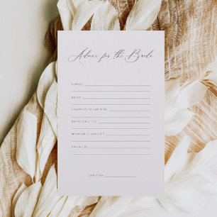 Minimalist Advice For The Bride Bridal Shower Game