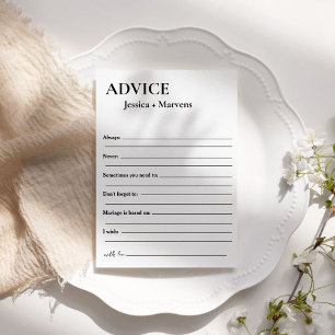 Minimalist advice for the bride  invitation
