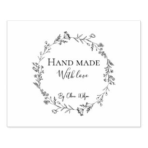 Minimalist Aesthetic Elegant White Logo Hand Made Rubber Stamp