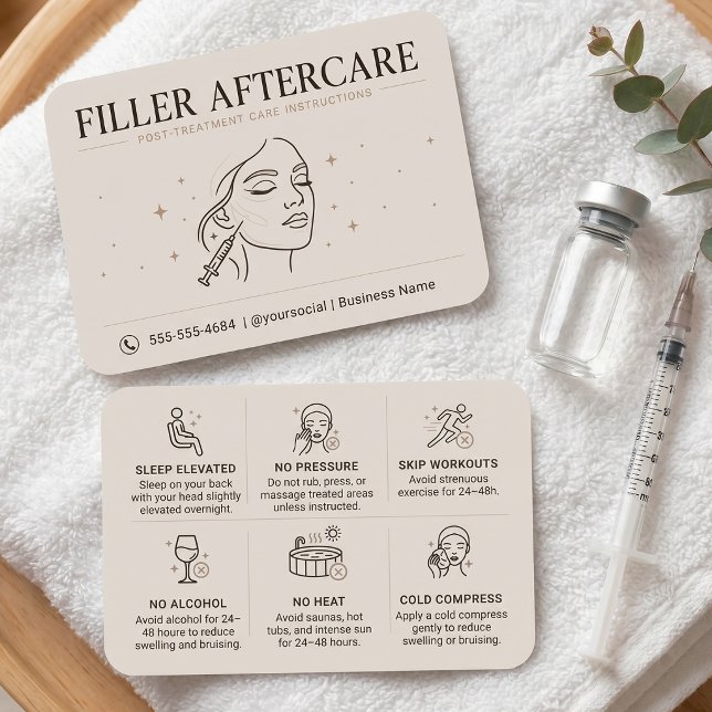 Minimalist Aesthetic Filler Post-Care Card (Creator Uploaded)