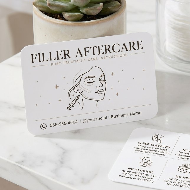 Minimalist Aesthetic Filler Post-Care Card (Creator Uploaded)
