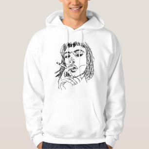 Minimalist Aesthetic Line Art Woman Abstract Artsy Hoodie
