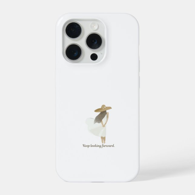 Minimalist Aesthetic Line Art Woman Keep Looking  iPhone Case (Back)