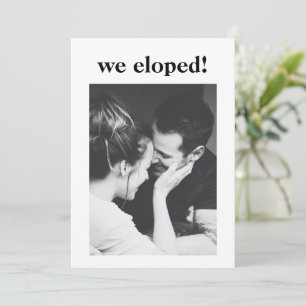 Minimalist Aesthetic Photo Elopement Party  Invitation