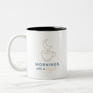 Minimalist Aesthetic – Quirky Morning Humour Gift Two-Tone Coffee Mug