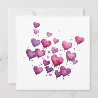 Minimalist Aesthetic Red Hearts Pattern Save The Date