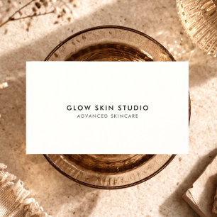 Minimalist Aesthetician Skincare Studio Ivory Business Card