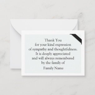 Minimalist After Funeral Thank You Cards