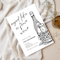 Minimalist Aged Like a Fine Wine Adult Old Invite